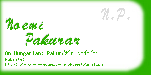 noemi pakurar business card